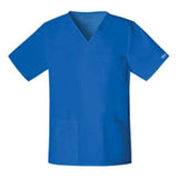 Cherokee Workwear Cherokee Scrub Shirt V-Neck 4 Pockets Short Sleeves Large Royal Blue Unisex Each - 4725-ROYW-L