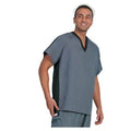 Fashion Seal Fashion Seal Scrub Shirt 7185 5X Large Unisex Adult Black / Pewter 1 Pocket Contrasting Raglan Sleeves Each - 7185-5XL