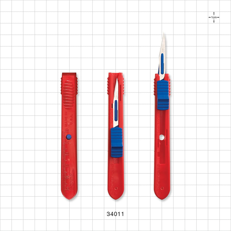Safety Scalpel, Blue Thumb Slider, #11; 100/Box -  - 34011