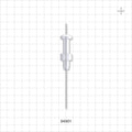 OneShot™ IMA Style Single-Use Filling Needle, Non-Barbed - 1 mm Needle ID; Fits 3/64 inch ID Tubing (0.047 inch, 1.19 mm) - 34301