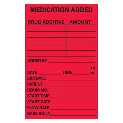 Precision Dynamics Corp. Label Fluorescent Red 3x2" Rl - N-215
