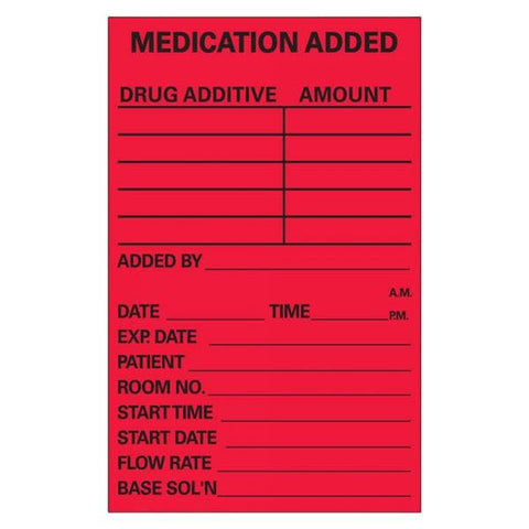 Precision Dynamics Corp. Label Fluorescent Red 3x2" Rl - N-215