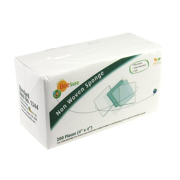 Pro2 Solutions, Inc Rayon/Polyester Non-Woven Sponge 4" x 4" 4 Ply Non-Sterile Square - BE1344