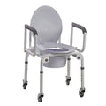 Drive Steel Drop Arm Commode with Wheels & Padded Arms (Pack of 1)