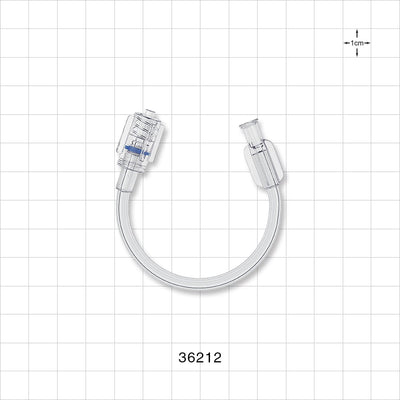 Bonded Non-Braided, High-Pressure Extension Line, Female Luer Lock to Rotating Male Luer Lock - 0.085 inch ID x 0.185 inch OD (2.2 mm x 4.7 mm); 6 inch (152.4 mm); 1000 psi - 36212