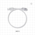 Bonded High-Durometer Extension Line, Female Luer Lock to Male Luer Lock - 90A Durometer; 0.066inch ID x 0.122 inch OD (1.7 mm x 3.1 mm); 12 inch (305 mm); 100 psi - 36213