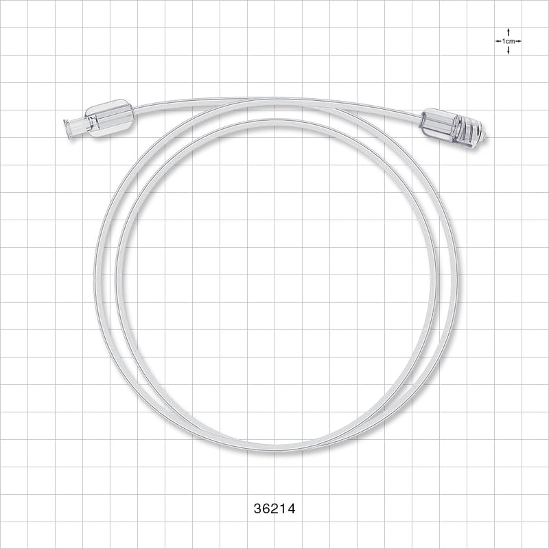 Bonded High-Durometer Extension Line, Female Luer Lock to Male Luer Lock - 90A Durometer; 0.066 inch ID x 0.122 inch OD (1.7 mm x 3.1 mm); 36 inch (914.4 mm); 100 psi - 36214
