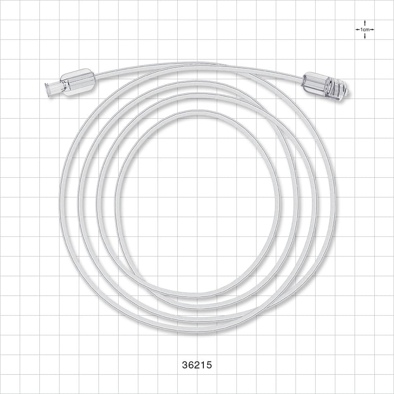 Bonded High-Durometer Extension Line, Female Luer Lock to Male Luer Lock - 90A Durometer; 0.066 inch ID x 0.122 inch OD (1.7 mm x 3.1 mm); 60 inch (1524 mm); 100 psi - 36215