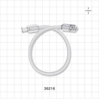 Bonded Non-Braided High Pressure Extension Line, Female Luer Lock, Male Luer Lock - 0.085 inch ID x 0.185 inch OD (2.2 mm x 4.7 mm); 10 inch (254 mm); 1000 psi - 36216