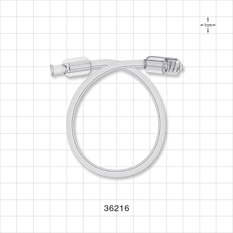 Bonded Non-Braided High Pressure Extension Line, Female Luer Lock, Male Luer Lock - 0.085 inch ID x 0.185 inch OD (2.2 mm x 4.7 mm); 10 inch (254 mm); 1000 psi - 36216