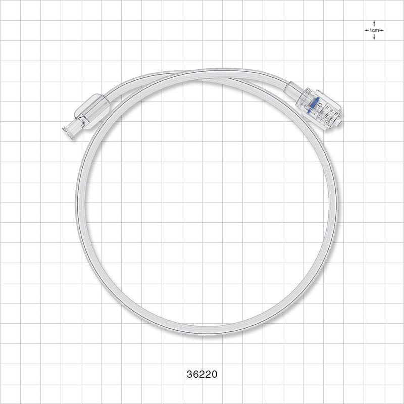 Bonded Non-Braided, High-Pressure Extension Line, Female Luer Lock to Rotating Male Luer Lock - 0.085 inch ID x 0.185 inch OD (2.2 mm x 4.7 mm); 20 inch (508 mm); 1000 psi - 36220