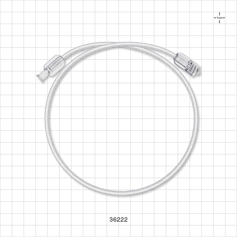 Bonded Braided High-Pressure Extension Line, Female Luer Lock to Male Luer Lock - 0.069 inch ID x 0.139 inch OD (1.8 mm x 3.5 mm); 20 inch (508 mm); 1200 psi - 36222