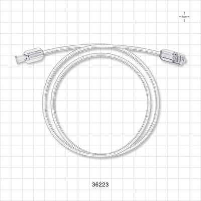 Bonded Braided High-Pressure Extension Line, Female Luer Lock to Male Luer Lock - 0.069 inch ID x 0.139 inch OD (1.8 mm x 3.5 mm); 30 inch (762 mm); 1200 psi - 36223
