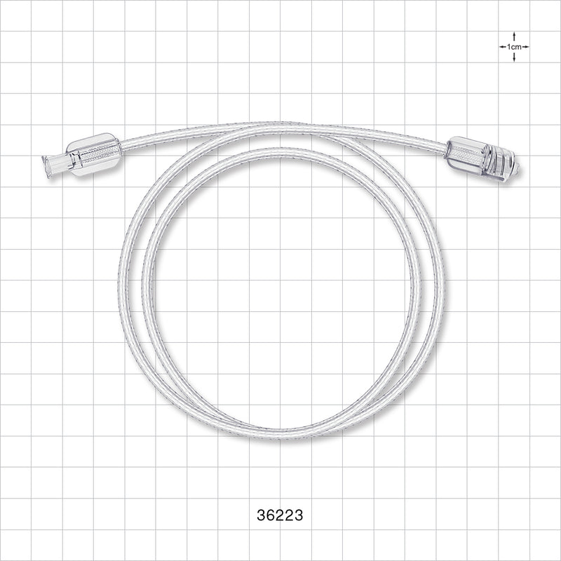 Bonded Braided High-Pressure Extension Line, Female Luer Lock to Male Luer Lock - 0.069 inch ID x 0.139 inch OD (1.8 mm x 3.5 mm); 30 inch (762 mm); 1200 psi - 36223