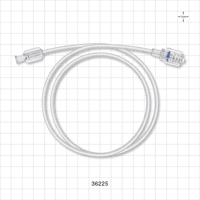 Bonded Braided High-Pressure Extension Line, Female Luer Lock to Rotating Male Luer Lock - 0.069 inch ID x 0.139 inch OD (1.8 mm x 3.5 mm); 30 inch (762 mm); 1200 psi - 36225