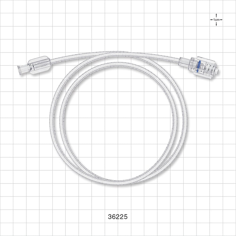 Bonded Braided High-Pressure Extension Line, Female Luer Lock to Rotating Male Luer Lock - 0.069 inch ID x 0.139 inch OD (1.8 mm x 3.5 mm); 30 inch (762 mm); 1200 psi - 36225