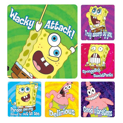 Office Supplies & Practice Mkt Stickers 2.5 in x 2.5 in Spongebob 1 Assorted 100/Rl - PS346