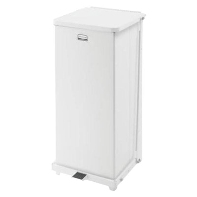 Newell Brands Dist. LLC Defender Step-On Waste Can 13 Gallon White 12.5x12.5x27" wtih Step-On Pedal Each - FGST24EPLWH