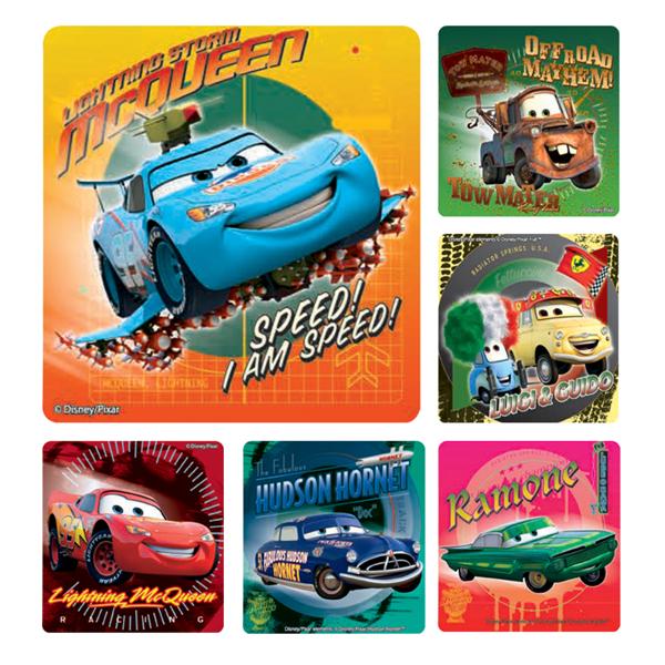 Office Supplies & Practice Mkt Stickers 2.5 in x 2.5 in Cars Supercharged Assorted 100/Rl - PS387
