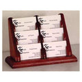 Wooden Mallet Business Card Holder 6 Pockets Mahogany Wood 9 1/2 in x 5 3/4 in x 4 3/8 in Each - BCC2-6MH