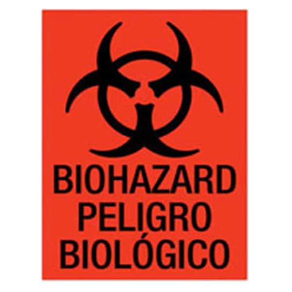 Office Supplies & Practice Mkt Label Biohazard Red Fluorescnt6.5x9 5/Package - LDNCTL100C