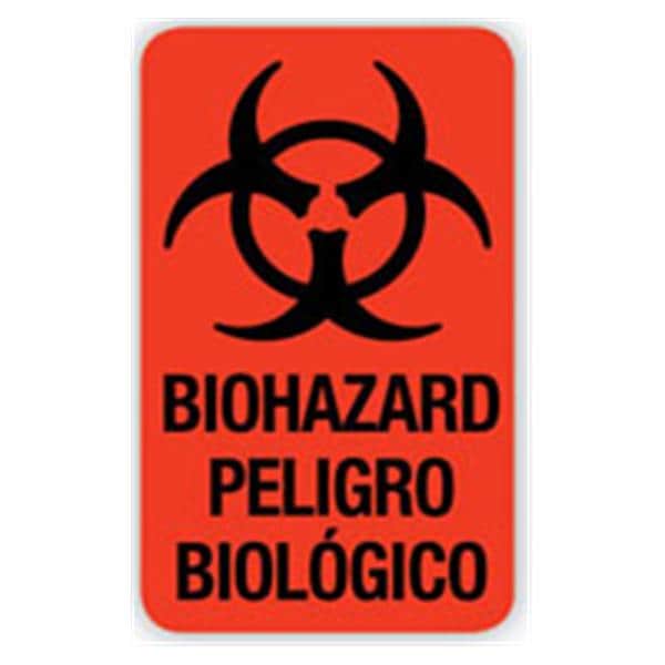 Office Supplies & Practice Mkt Label Biohazard Red Fluorescnt7/8Wx1/2H 500/Rl - LDNCTL19226C