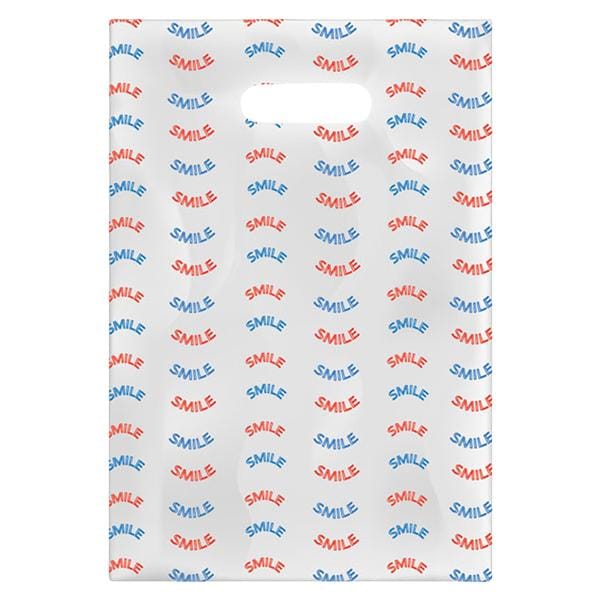 Office Supplies & Practice Mkt Scatter Print Bags Smile 2 Sided Print Clear 7 in x 10 in 100/Box - 98A
