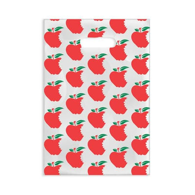 Office Supplies & Practice Mkt Scatter Print Bags Apples 2 Sided Print Clear 7 in x 10 in 100/Box - 98L