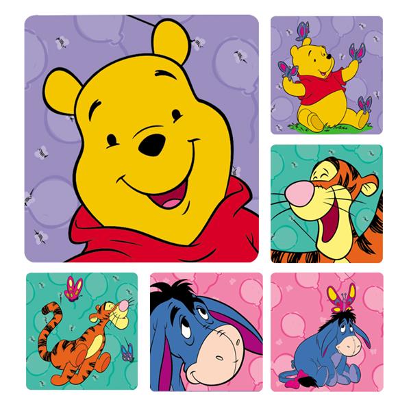 Office Supplies & Practice Mkt Stickers 2.5 in x 2.5 in Pooh & Friends Assorted 100/Rl - PS184