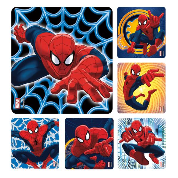 Office Supplies & Practice Mkt Stickers 2.5 in x 2.5 in Spiderman Classic Assorted 100/Rl - PS468