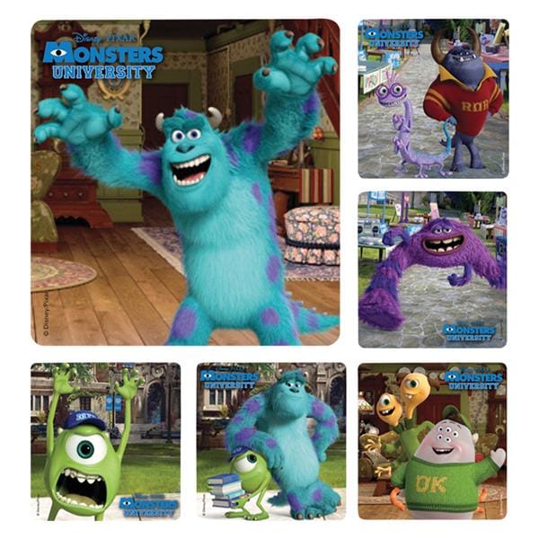 Office Supplies & Practice Mkt Stickers 2.5 in x 2.5 in Monsters University Assorted 100/Rl - PS543