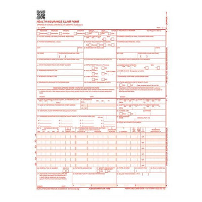 Office Supplies & Practice Mkt Insurance Claim Forms CMS-1500 2012 Laser Cut 8.5 in x 11 in White 1000/Package - CMS12LC1
