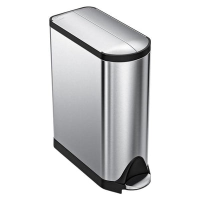 SimpleHuman LLC 11.9 Gallon Butterfly Lid Kitchen Step Trash Can Brushed Stainless Steel Each - CW1897
