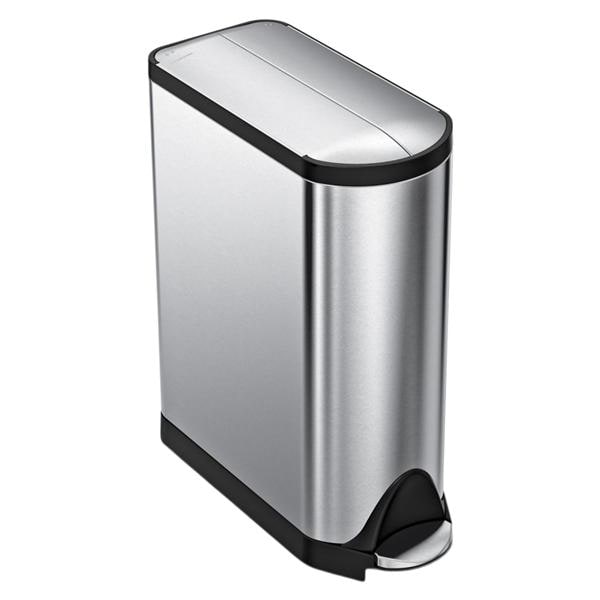 SimpleHuman LLC 11.9 Gallon Butterfly Lid Kitchen Step Trash Can Brushed Stainless Steel Each - CW1897