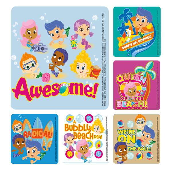 Office Supplies & Practice Mkt Stickers 2.5 in x 2.5 in Bubble Guppies Assorted 100/Rl - PS577