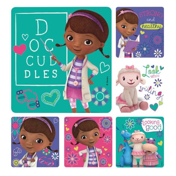 Office Supplies & Practice Mkt Stickers 2.5 in x 2.5 in Doc McStuffins Assorted 100/Rl - PS580