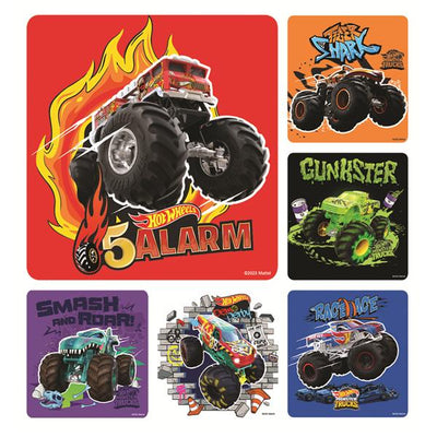 Sherman Specialty Mattel Stickers 2.5 in x 2.5 in Hot Wheels Monster Truck Assorted 100/Rl - PS755