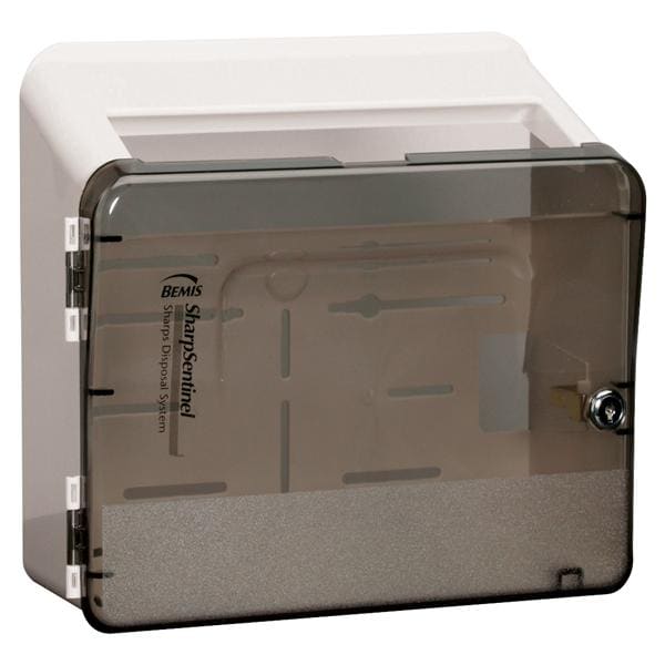 Bemis Healthcare, Inc -Sentinel Sharps Cabinet 5qt Beige/Gray 13x6x11-1/2" Locking ABS Plastic For Containers 175 With 2 Universal Keys Non-Sterile Wall Mount Each 1051