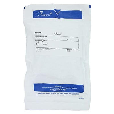 Deroyal Industries Inc 17x13" Sterile Circumcision Drape Center-Cut Fenestrated, 40 EA/CA - 70-104