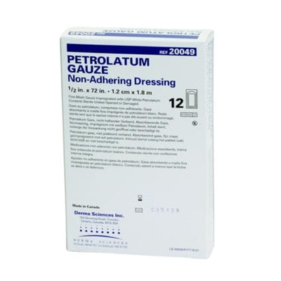 Gentell, Inc. Petrolatum Gauze Dressing 1/2x72" Sterile White LF, 6 BX/CA - DKC20049