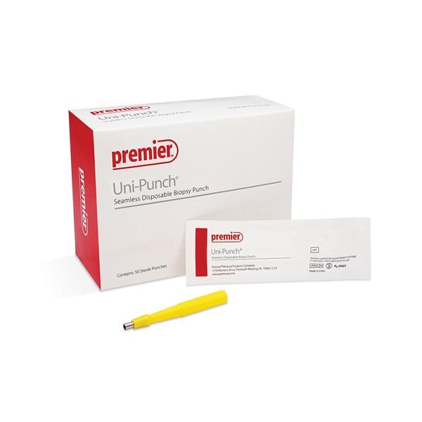 Premier Medical -Uni-Punch Dermal Biopsy Punch 2mm Stainless Steel Blade Sterile Disposable 50/Box 33512