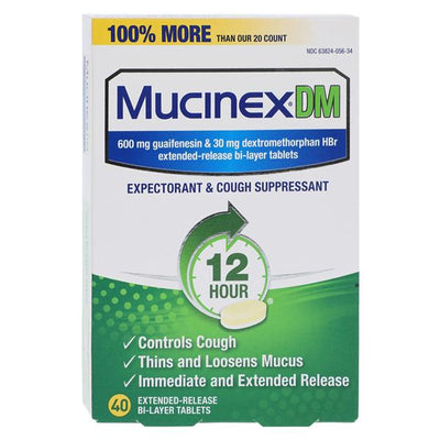 RB Health US LLC Mucinex DM Tablets 600/30mg Extended Release 40/Box, 24 BX/CA — 63824-05640