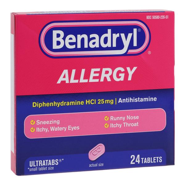 Johnson & Johnson Consumer Benadryl Allergy Oral Ultratabs 25mg 24/Box, 24 BX/CA - 531703100