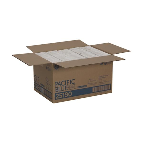 Georgia Pacific -Pacific Blue Basic C-Fold Towel 40% Recycled Fiber 1 Ply 10 in x 13 in White 2400/Case 25190