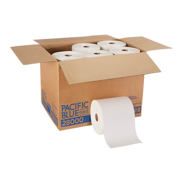 Georgia Pacific -Pacific Blue Select Towel Roll Disposable Paper 2 Ply Latex Free 7.875 in x 350 in White 12rl/Case 28000