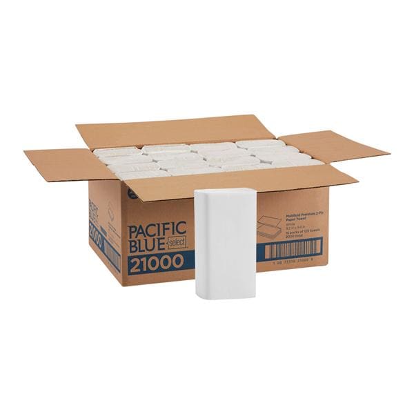 Georgia Pacific -Pacific Blue Select Hand Towel Multifold Disposable Paper 2 Ply Honeycomb Pattern 9.2 in x 9.4 in White 16Pk/Case 21000