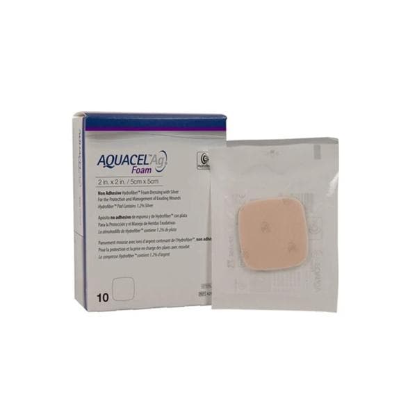 Convatec US Aquacel Ag Hydrofiber Wound Dressing 2x2" Sterile Sqr Inc Slvr 1.2 NAdhs Abs LF  - 420639