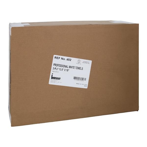Busse Hospital Disposable Towel Professional Tissue 13x19" White Wet Disposable 500/Ca  - 802