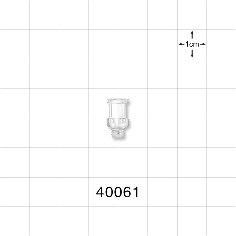 Threaded Connector, Female Luer Lock, Clear - 10-32 UNF - 40061