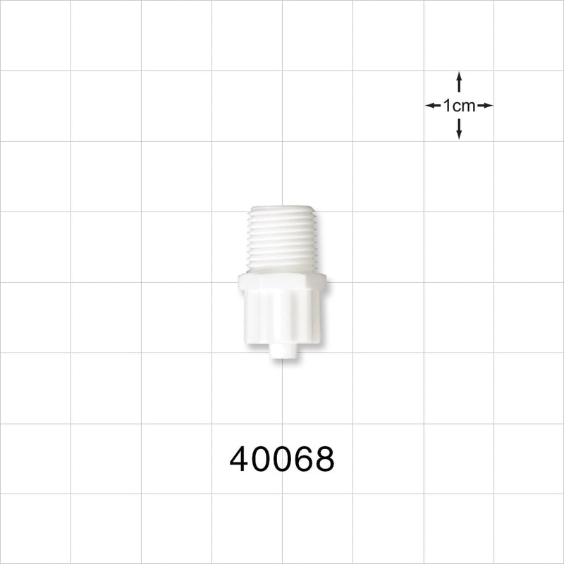 Threaded Connector, Male Luer Lock, White - 1/8"-27 NPT - 40068